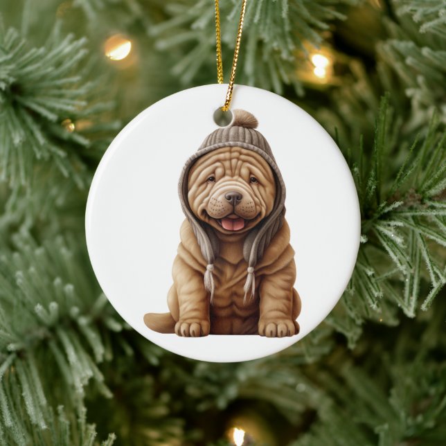 Décoration En Céramique Chien Shar-Pei personnalisé (Arbre)
