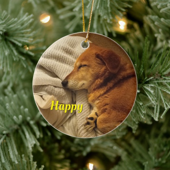 Décoration En Céramique Chien souriant (Arbre)
