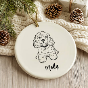 Décoration En Céramique Chien Spaniel Personnalisé Noël