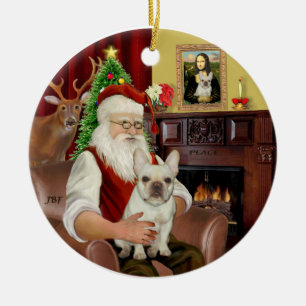 Décoration En Céramique Chien-taupe de père Noël-France 1