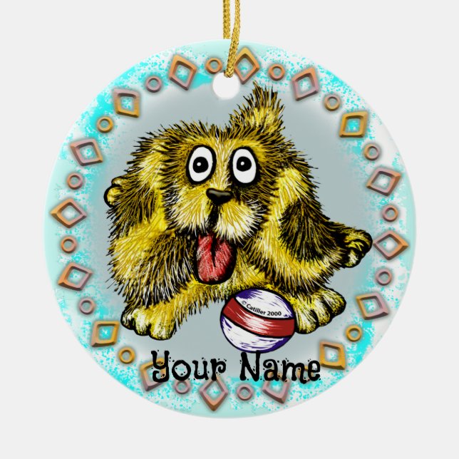 Décoration En Céramique Chien temps de jeu (Devant)