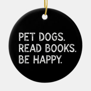 Décoration En Céramique Chiens de compagnie lisent des livres Soyez heureu