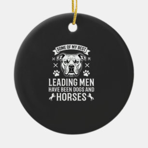 Décoration En Céramique Chiens et chevaux menant les hommes