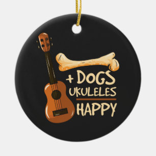 Décoration En Céramique Chiens et Ukulele Me Rendent Heureux Nouveauté