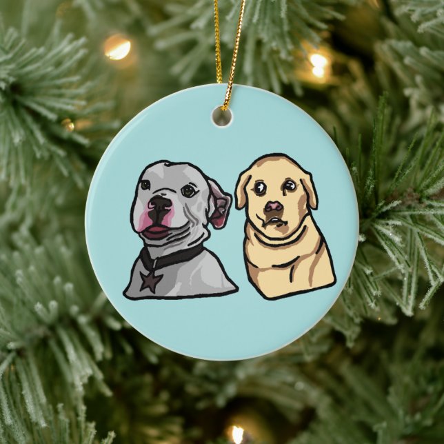 Décoration En Céramique Chiens Mignons Mèmes (Arbre)