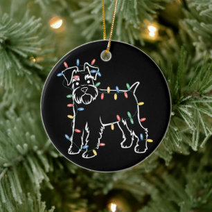 Décoration En Céramique Chiens Schnauzer Arbre Noël Xmas Animal Familier C