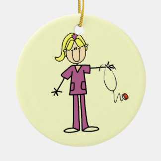 Décoration En Céramique Chiffre femelle blond T-shirts de bâton