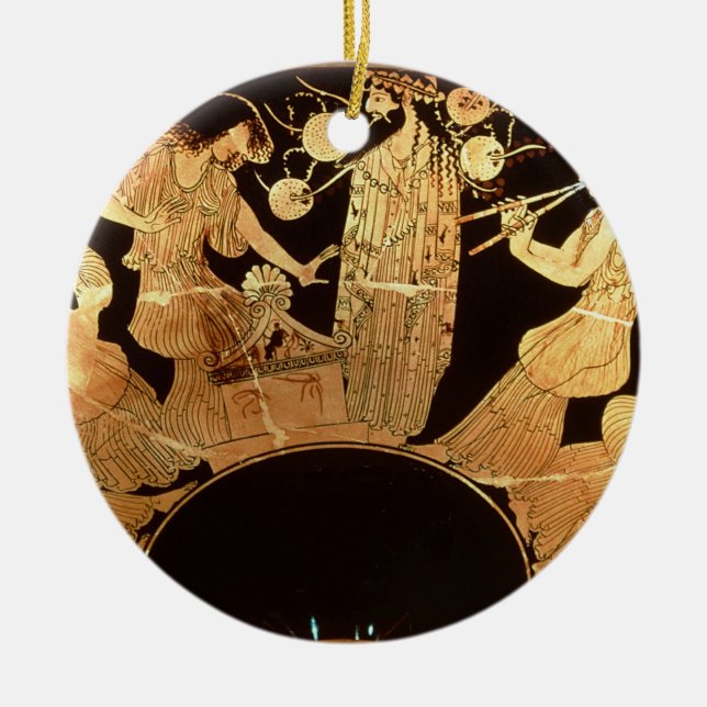 Décoration En Céramique Chiffre rouge kylix de grenier dépeignant Dionysus (Devant)
