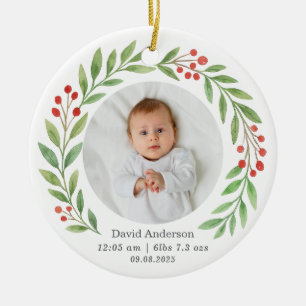 Décoration En Céramique Chiffres de naissance de Noël du bébé
