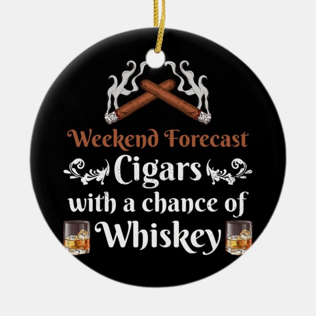 Décoration En Céramique Chiffres Et Whiskey Scotch De Fin De Semaine (Devant)