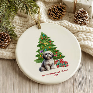 Décoration En Céramique Chih Tzu Chien Noël personnalisé