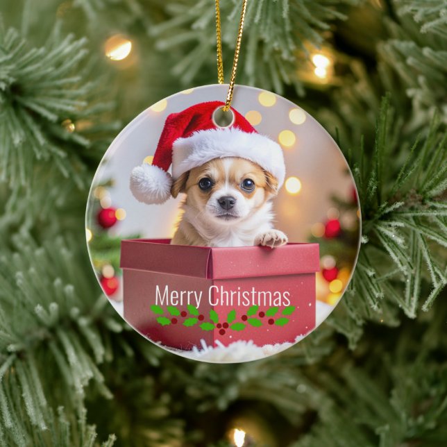 Décoration En Céramique Chihuahua chiot Noël (Arbre)