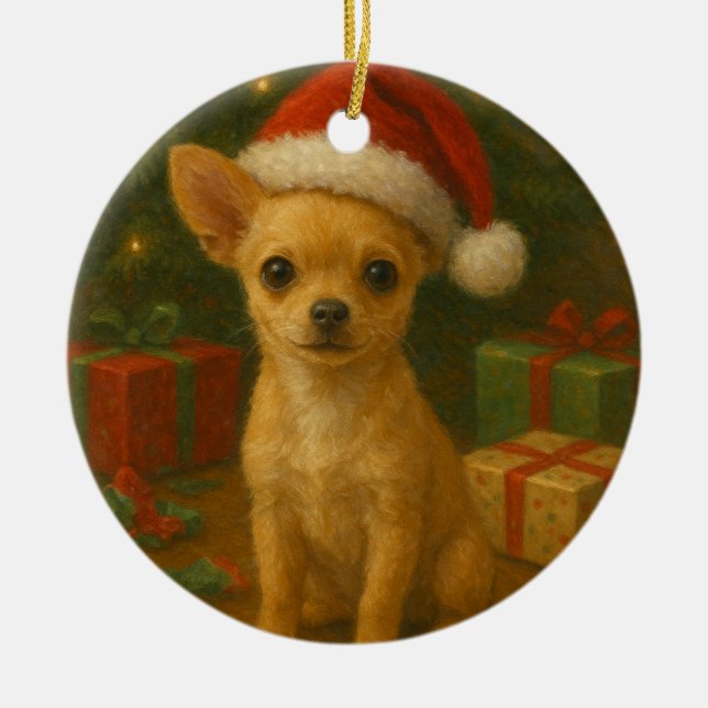 Décoration En Céramique Chihuahua Dog Christmas Ornament (Devant)