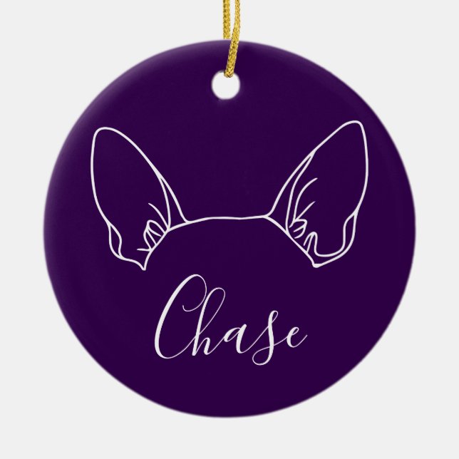 Décoration En Céramique Chihuahua Ornament (Om Logo) (Devant)