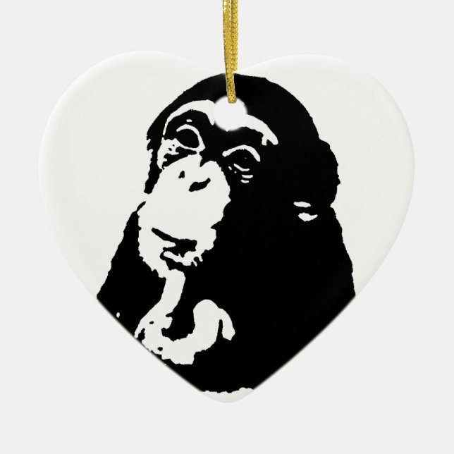 Décoration En Céramique Chimpanzé Pop Art Thinking (Devant)
