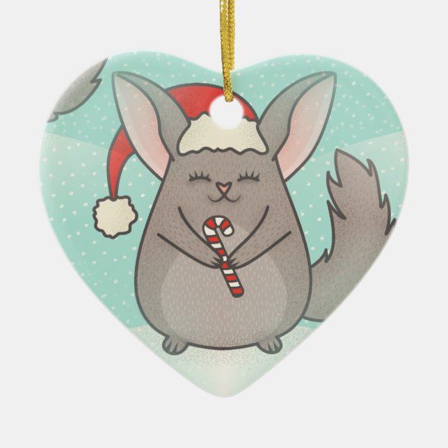 Décoration En Céramique chinchillas de noël (Devant)