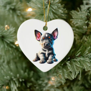 Décoration En Céramique Chiot Australian Cattle Dog Personnalisé