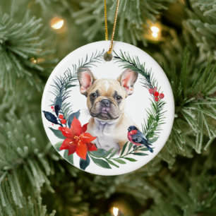 Décoration En Céramique Chiot Bouledogue Français adorable aquarelle poins