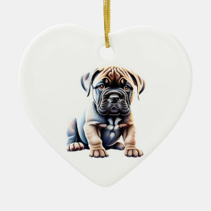 Décoration En Céramique Chiot Bullmastiff personnalisé