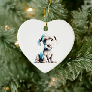 Décoration En Céramique Chiots Bedlington Terrier Personnalisés