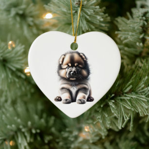 Décoration En Céramique Chiots Keeshond Personnalisés