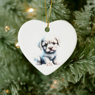 Décoration En Céramique Chiots Löwchen personnalisés