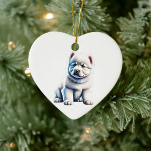 Décoration En Céramique Chiots Samoyède Personnalisés
