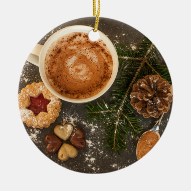 Décoration En Céramique Chocolat chaud de Noël (Devant)