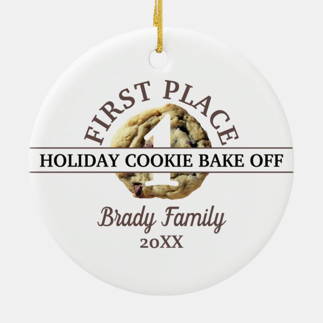 Décoration En Céramique Chocolat Chip Concours de biscuits Première place  (Dos)