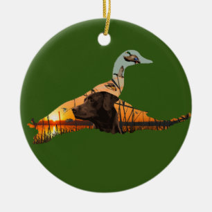 Décoration En Céramique Chocolat sur mesure Labrador Ornament, Canard
