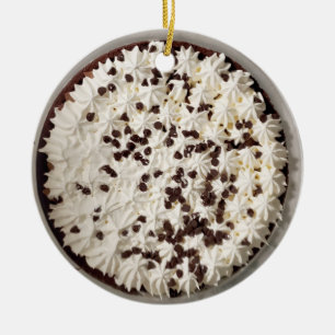 Décoration En Céramique Chocolate Pudding Pie and Whipped Cream Christmas