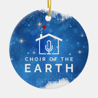 Décoration En Céramique Chorale de la Terre Logo - Noël d'hiver - Bleu