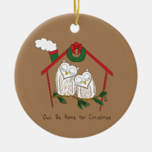 Décoration En Céramique Chouette de Noël Be Accueil mignonne