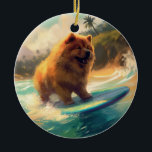 Décoration En Céramique Chow Chow Beach Plage Surf Peinture<br><div class="desc">Plongez dans le monde ludique de l'aventure canine avec cette peinture captivante. Un chien en ébullition se rend aux vagues, chevauchant habilement le surf sur une plage baisée par le soleil. L'oeuvre d'art vibrante capte magnifiquement l'essence de l'excitation au bord de la plage tandis que le chien court sans crainte...</div>