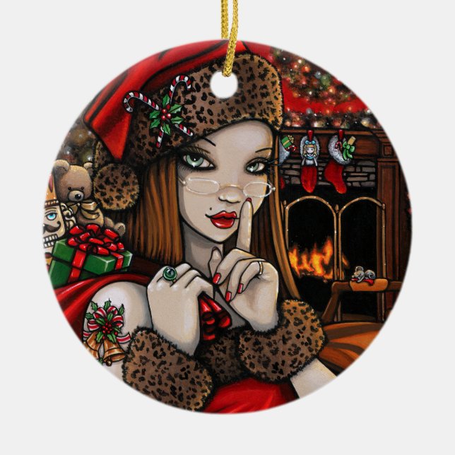 Décoration En Céramique Chris Happy Holidays Noël traditionnel (Devant)