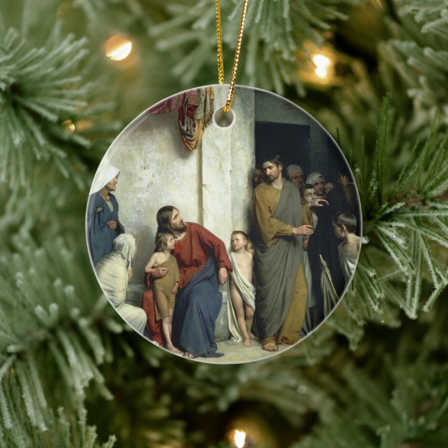 Décoration En Céramique Christ et les enfants par Carl Bloch (Arbre)