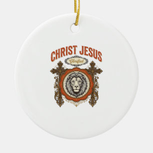 Décoration En Céramique Christ Jésus Lion Vintage Foi