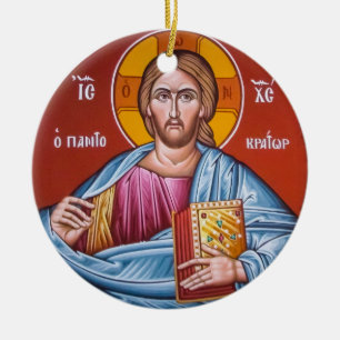 Décoration En Céramique Christ Pantocrator, Seigneur de Tout, Icône Orthod