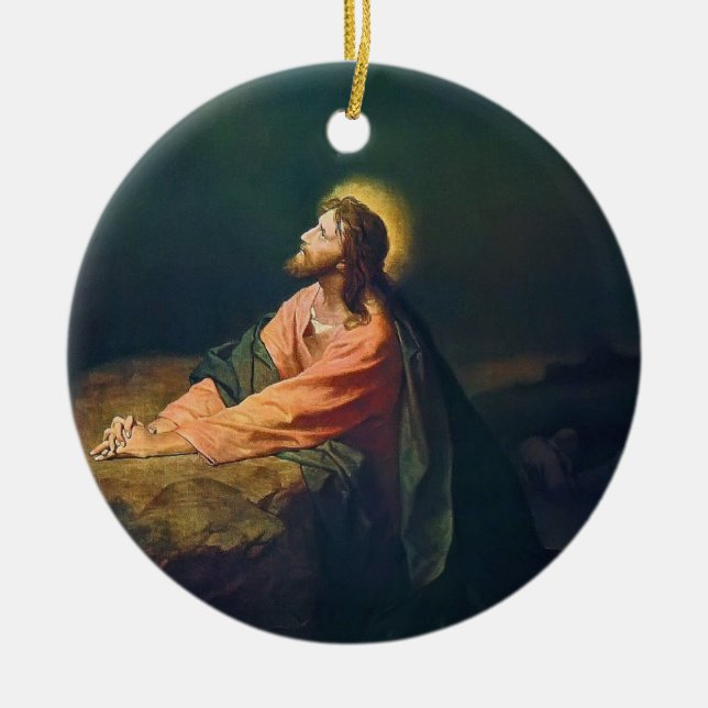 Décoration En Céramique Christ prier dans le jardin (Devant)