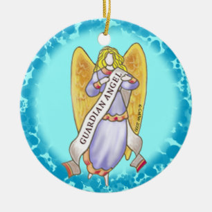 Décoration En Céramique Christian Guardian Angel Ornament