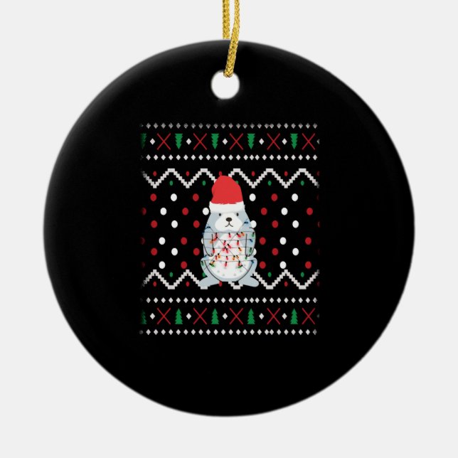 Décoration En Céramique Christmas Bunny Ugly Christmas Winter Xmas (Devant)