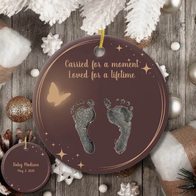 Décoration En Céramique Christmas Custom Your Baby Foot Prints Papillon (Créateur téléchargé)