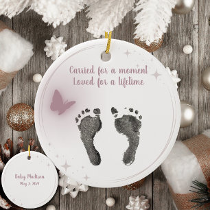 Décoration En Céramique Christmas Custom Your Baby Foot Prints Papillon
