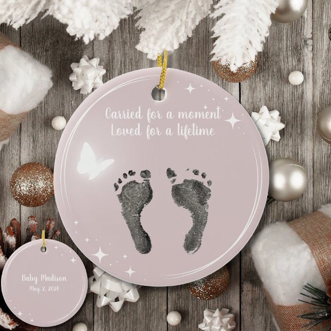 Décoration En Céramique Christmas Custom Your Baby Foot Prints Papillon (Créateur téléchargé)