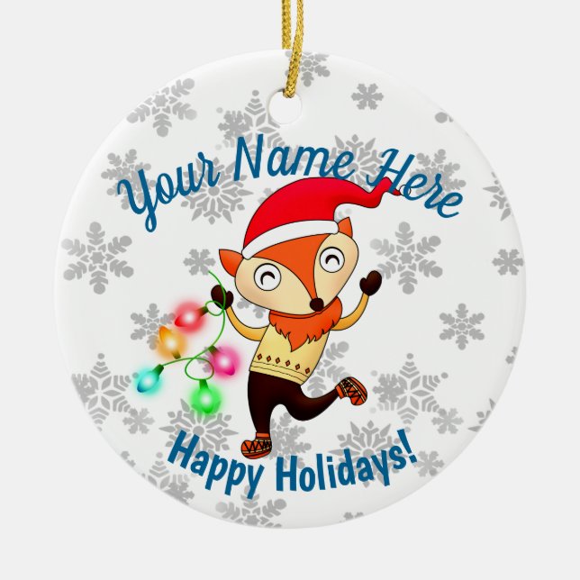 Décoration En Céramique Christmas Dancing Fox Custom (Devant)