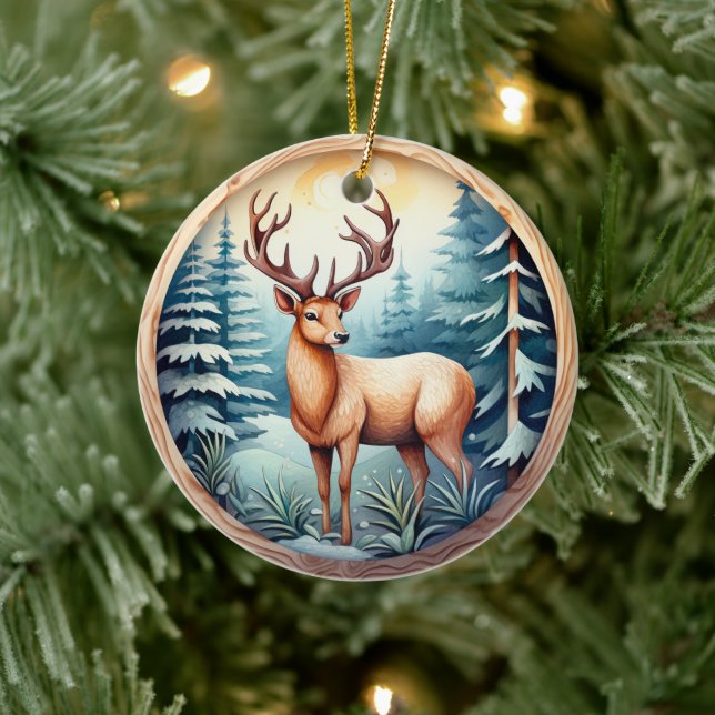 DÉCORATION EN CÉRAMIQUE CHRISTMAS DEER 3D CLASSIQUE (Arbre)