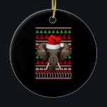 Décoration En Céramique Christmas Elephant Santa Hat Cute Animal Ugly Xmas<br><div class="desc">Christmas Elephant Santa Hat Cute Animal Ugly Xmas</div>