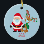 Décoration En Céramique Christmas Face Mask Santa and Reindeer 2021<br><div class="desc">This design was created though digital art. It may be personalized in the area provided or customizing by changing the photo or added your own words. Contact me at colorflowcreations@gmail.com if you with to have this design on another product. Purchase my original abstract acrylic painting for sale at www.etsy.com/shop/colorflowart. See...</div>
