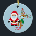 Décoration En Céramique Christmas Face Mask Santa and Reindeer 2021<br><div class="desc">This design was created though digital art. It may be personalized in the area provided or customizing by changing the photo or added your own words. Contact me at colorflowcreations@gmail.com if you with to have this design on another product. Purchase my original abstract acrylic painting for sale at www.etsy.com/shop/colorflowart. See...</div>