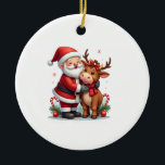 Décoration En Céramique Christmas Highland Cow With Santa Scottish Vintage<br><div class="desc">Christmas Highland Cow With Santa Scottish Vintage T-Shirt (3)</div>